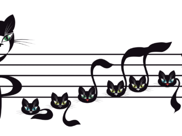 Cats on a music staff